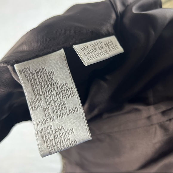 JONES NEW YORK wool tweed moto zip-up jacket with 100% leather trim - size 18W - Picture 5 of 6